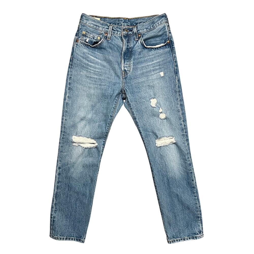 Levi's Premium 501 Big E Classic Straight Fit High Rise Jeans Womens Size 27 28